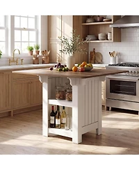 Tribesigns 47" Square Kitchen Island with Storage,Island Table