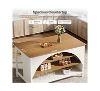 Tribesigns 55" Kitchen Island with Seating and Storage