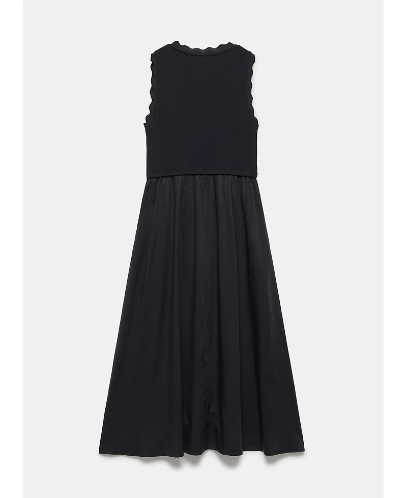 Mint Velvet Women's Scallop Short Sleeve Trim Midi Dress