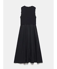 Mint Velvet Women's Scallop Short Sleeve Trim Midi Dress