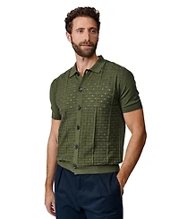 Aubin Men's Manor Textured Button Through Polo
