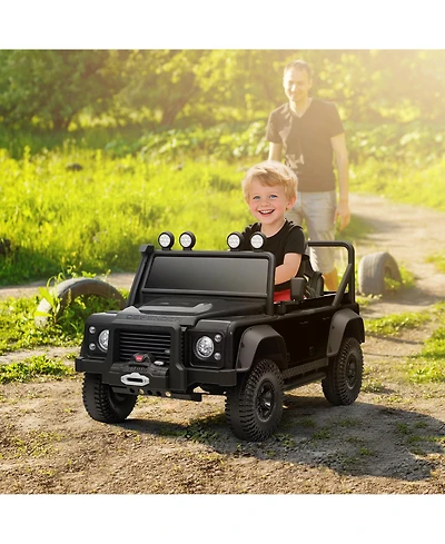 Sevorley 12V Land Rover Defender 110 Svx Kids' Ride-On Truck with Parental Remote Control & Led Lights, Ages 3-5