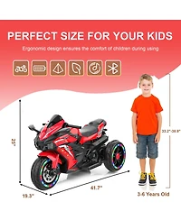 Sevorley 12V Kids Electric Ride-On Motorcycle with Rechargeable Led Lights and Music, Ages 3-6