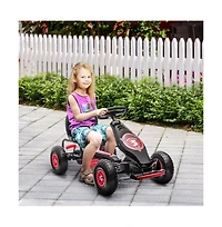 Sevorley Kids Pedal Go-Kart with Adjustable Seat and Handbrake, Ages 5-12