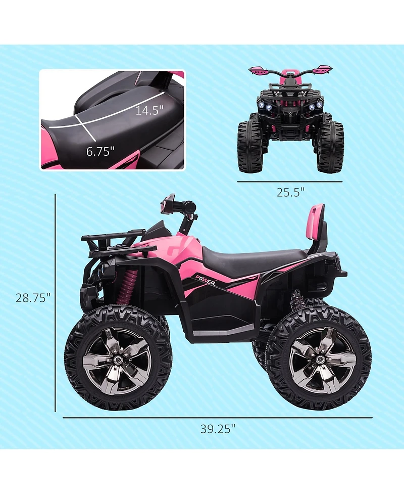 Sevorley 12V Kids Electric Ride-On Car with Led Lights and Music, Ages 3-5 Years