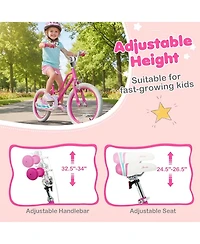 Hongge 18-Inch Kids' Bike with Training Wheels and Dual Brakes, Ages 4-8