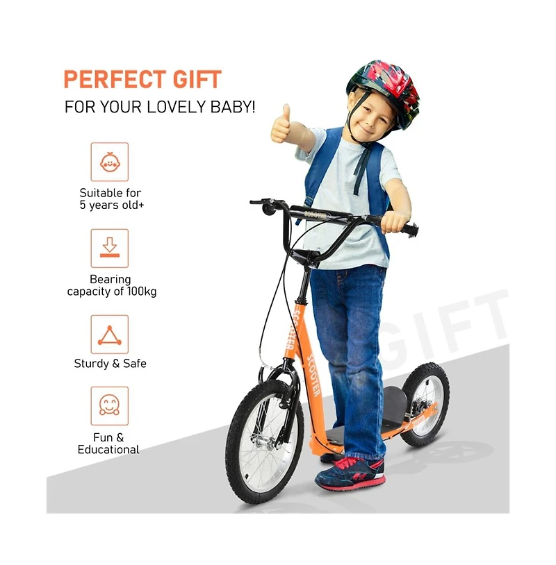 Sevorley Kids Kick Scooter with Adjustable Handlebar, Non-Slip Deck, All-Terrain Tires, Ages 3+