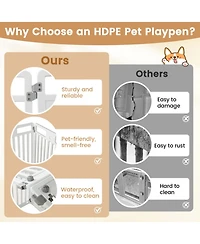 Sugift 8-Panel Tall Plastic Dog Playpen Indoor Outdoor Puppy Pen with Locking Door