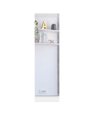Fm Furniture Harper Shoe Storage Cabinet with Full-Length Mirror