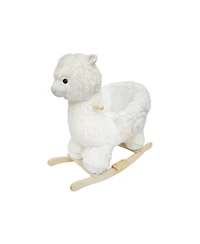 Sevorley Plush Alpaca Rocking Ride-On Toy with Safety Belt and Sound Effects, Ages 1-3