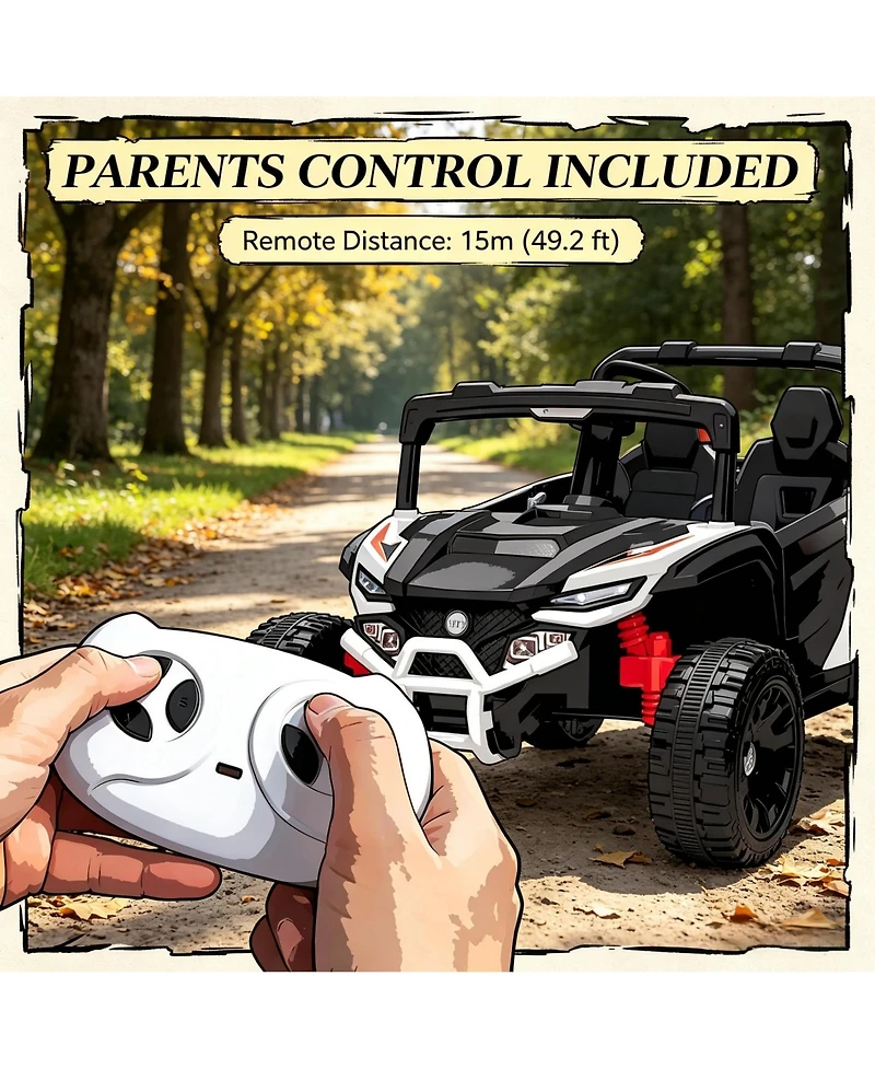 Sevorley 12V Kids Electric Utv Ride-On Truck with Parental Remote Control, Wheel Suspension and Led Lights, Ages 3-5