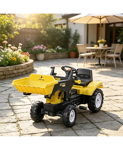 Sevorley Pedal-Powered Ride-On Excavator with Working Loader Bucket, Ages 3+