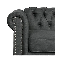 Morden Fort Linen Chesterfield Accent Chair for Living Room Button Tufted Armchair