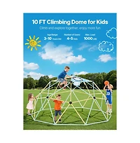 Slickblue Kids Climbing Dome with Basketball Hoop and Octopus Net, 120" x 120" x 60", 1000 lb. Capacity, Ages 3-10