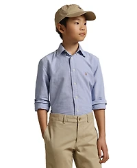 Polo Ralph Lauren Big Boys Embroidered Pony Logo Cotton Oxford Shirt