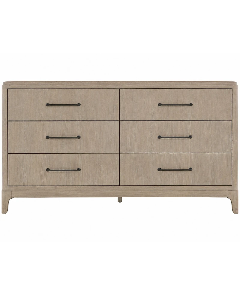 Sadie 6-Drawer Select Hardwoods & Oak Veneers Felt-Lined Dresser, Macy's Exclusive