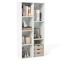 Sugift Freestanding 7-Compartment Bookshelf with Vertical or Horizontal Setup