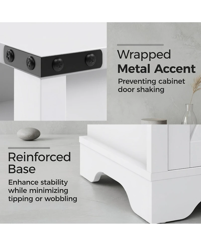 Flynama 2-Pack 16" Farmhouse Charging Nightstand