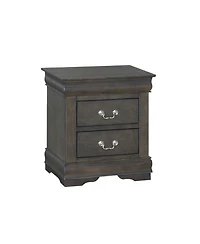 Flynama Solid Pine 2-Drawer Nightstand, Metal Hardware