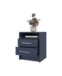 Flynama Alby Nightstand, 2 Drawers and Shelf, 19.9"H