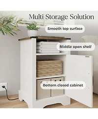 Flynama Farmhouse Charging Nightstand
