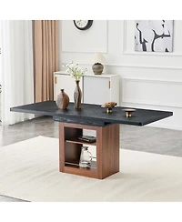 flynama Expandable Mdf Dining Table with Storage, Tabletop