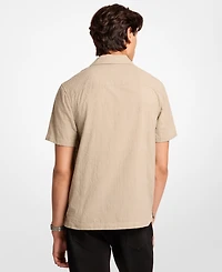 Michael Kors Men's Embroidered Camp Collar Short-Sleeve Shirt