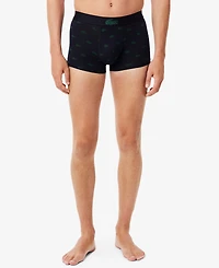 Lacoste Men's 3-Pack Regular Fit Stretch Mini Croc Trunks