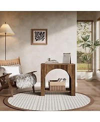 Tribesigns Farmhouse End Table with Storage Shelf, Rectangle