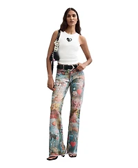 Desigual Women's Printed Flare Jeans