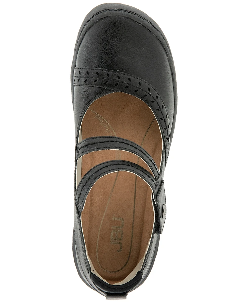 Jbu Women's Adeline Mary Jane Round Toe Flats