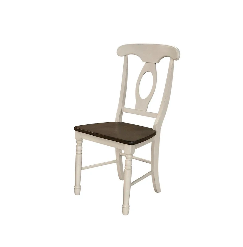 Starlight Canyon Home Two-Tone Wooden Dining Chairs with Distressed Finish, Set of 2