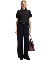 Boss by Hugo Women's Relaxed-Fit Monogram Heavyweight Cotton Sequin-Embroidered T-Shirt
