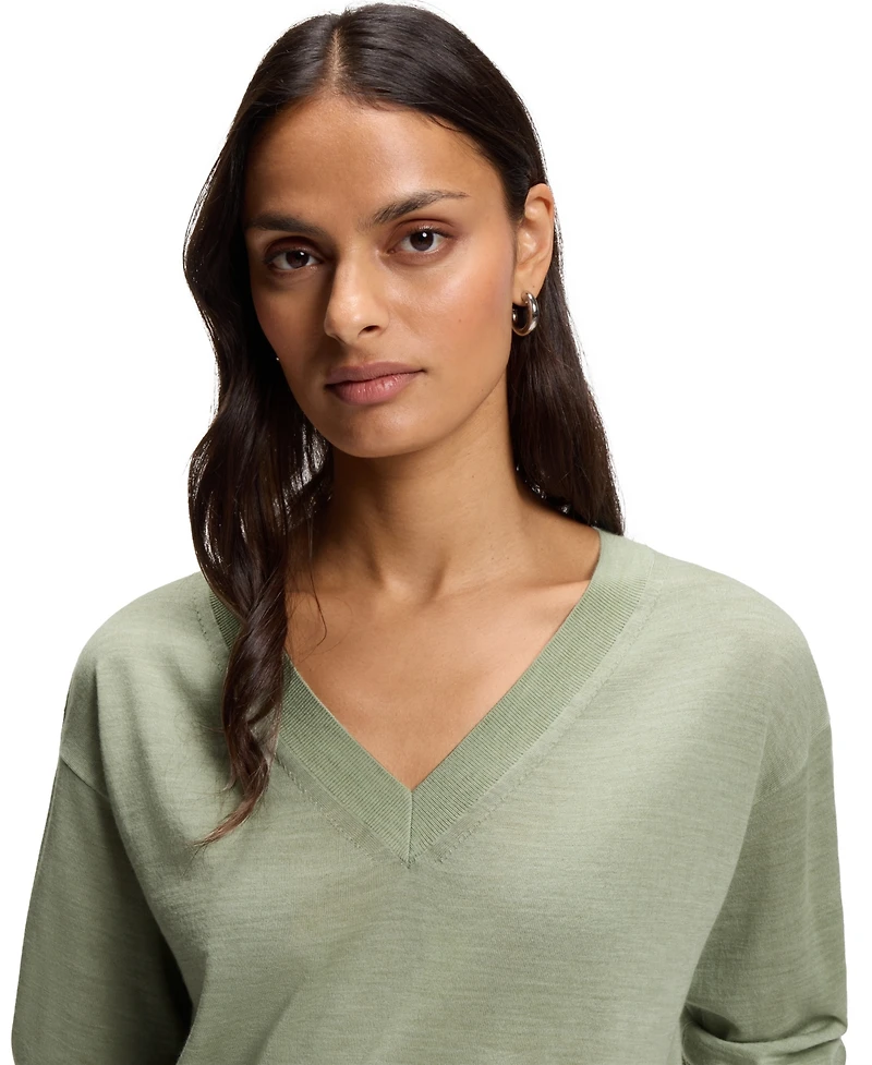 Boss by Hugo Women's Merino Wool Relaxed-Fit Sweater