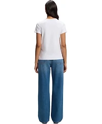 Boss by Hugo Women's Evyta Slim-Fit Embroidered Logo T-Shirt