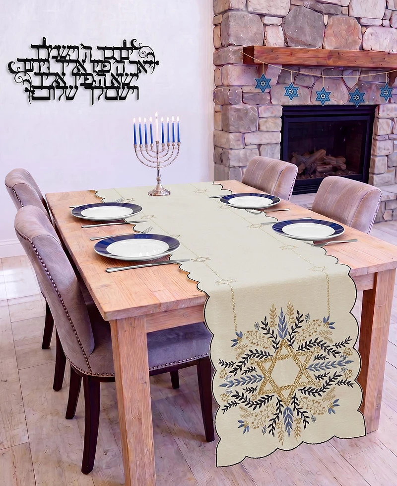 Avanti Star of David Table Runner, 14" x 72"