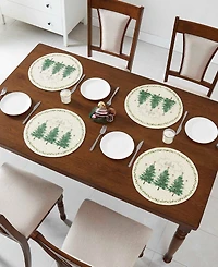 Avanti Trees Woven Braided Round Placemats, Set of 4