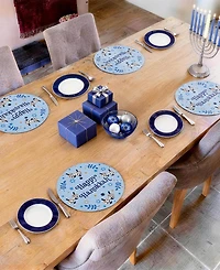 Avanti Happy Hanukkah Woven Braided Round Placemats, Set of 4