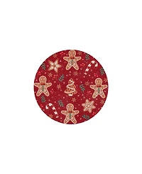 Avanti Holiday Treats Woven Braided Round Placemats, Set of 4