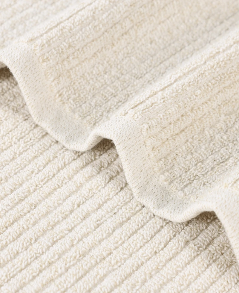 Superior Destin Viscose Blend Absorbent Quick Dry Solid Ribbed Design -Piece Towel Set