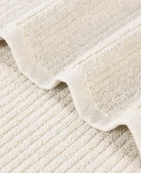 Superior Destin Viscose Blend Absorbent Quick Dry Solid Ribbed Design -Piece Towel Set