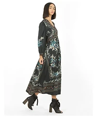 Super Natural by Secret Mission Women's Long Sleeve Knit Fit and Flare Midi Dress