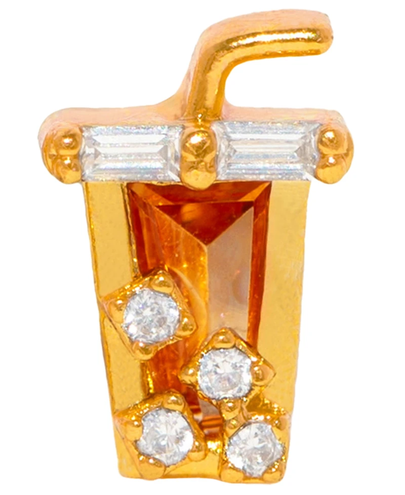 Girls Crew Crystal Iced Coffee Stud Earrings