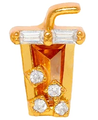 Girls Crew Crystal Iced Coffee Stud Earrings
