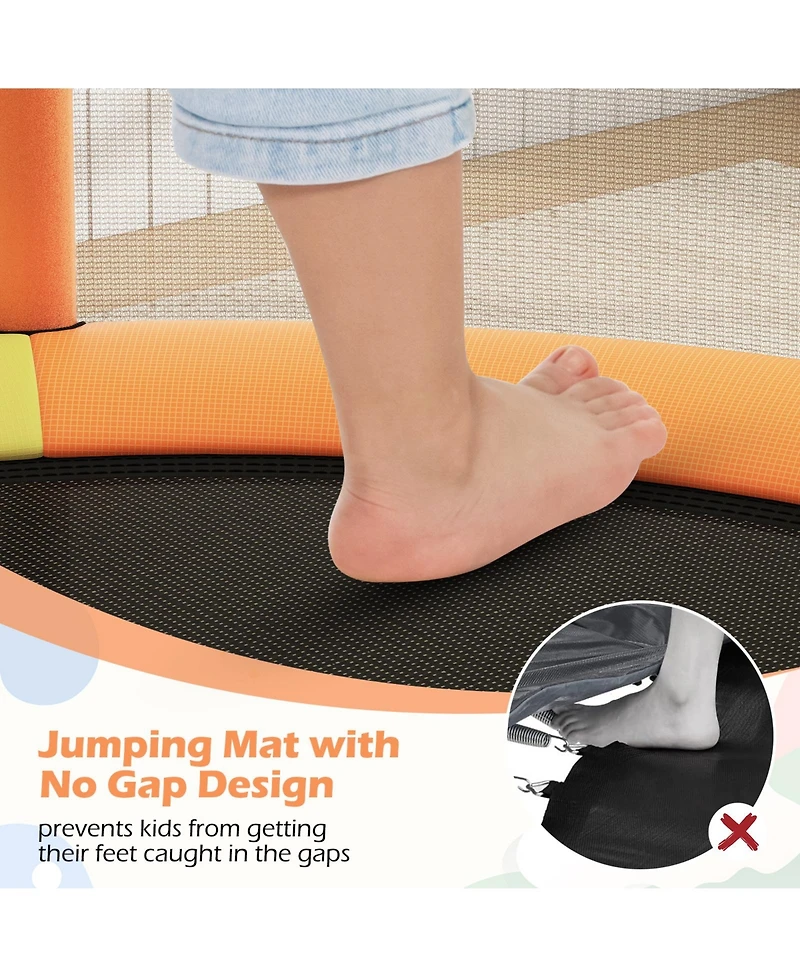 55" Kids Trampoline Gift for 3-6 Years Old Boys and Girls