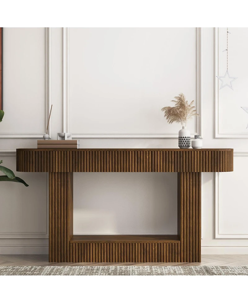 Streamdale Furniture62.9" Long Wooden Farmhouse Console Table for Living Room and Hallway