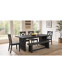 flynama 70.87" Farmhouse Dining Table for 6-8, Rustic Rectangular Wood Kitchen Table