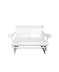Innovaze Patio Glider with Cup Holders, High Roll Back and Deep Contoured Seat,Heavy Duty 800 Lb (2-Seater