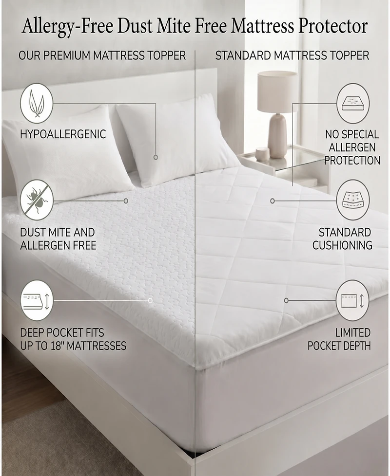 Ella Jayne Allergy-Free Dust Mite Free Mattress Protector, California King
