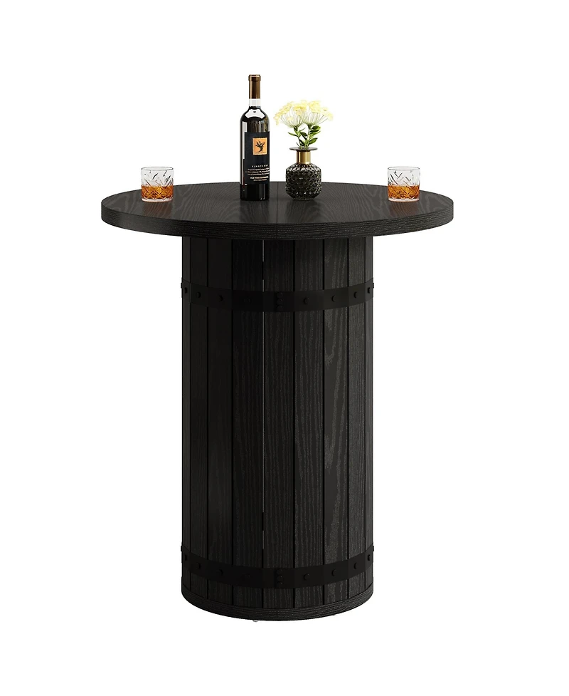 Tribesigns Round Bar Table, 39.4-Inch Bar Height, Bistro Pub Table